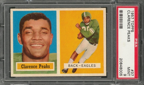 1957 Topps Football #37 Clarence Peaks – PSA MINT 9